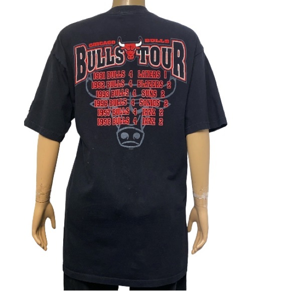 Vintage NBA Finals Chicago Bulls 1998 NBA champions T-Shirt size L - Picture 4 of 16